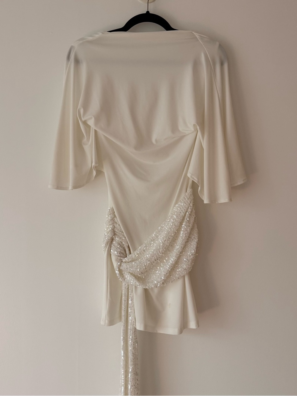 Zara Cream Sequin-Draped Women’s Dress